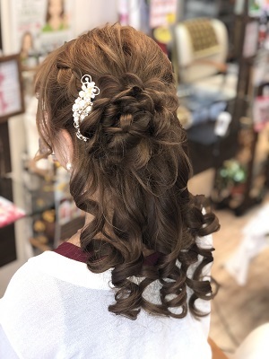 本八幡美容室　ヘアシック　アップ　セット　早朝OK　バラ　ローズ