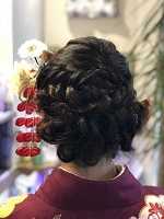 本八幡美容室　ヘアシック　アップ　セット　早朝OK　卒業式　着付け　袴　編み込み